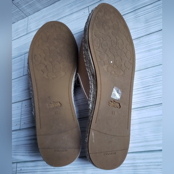Coach Cassidy Espadrille Metallic Mule Slides - Picture 6 of 10